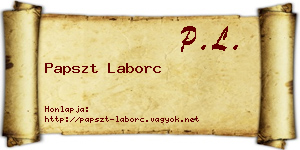 Papszt Laborc névjegykártya